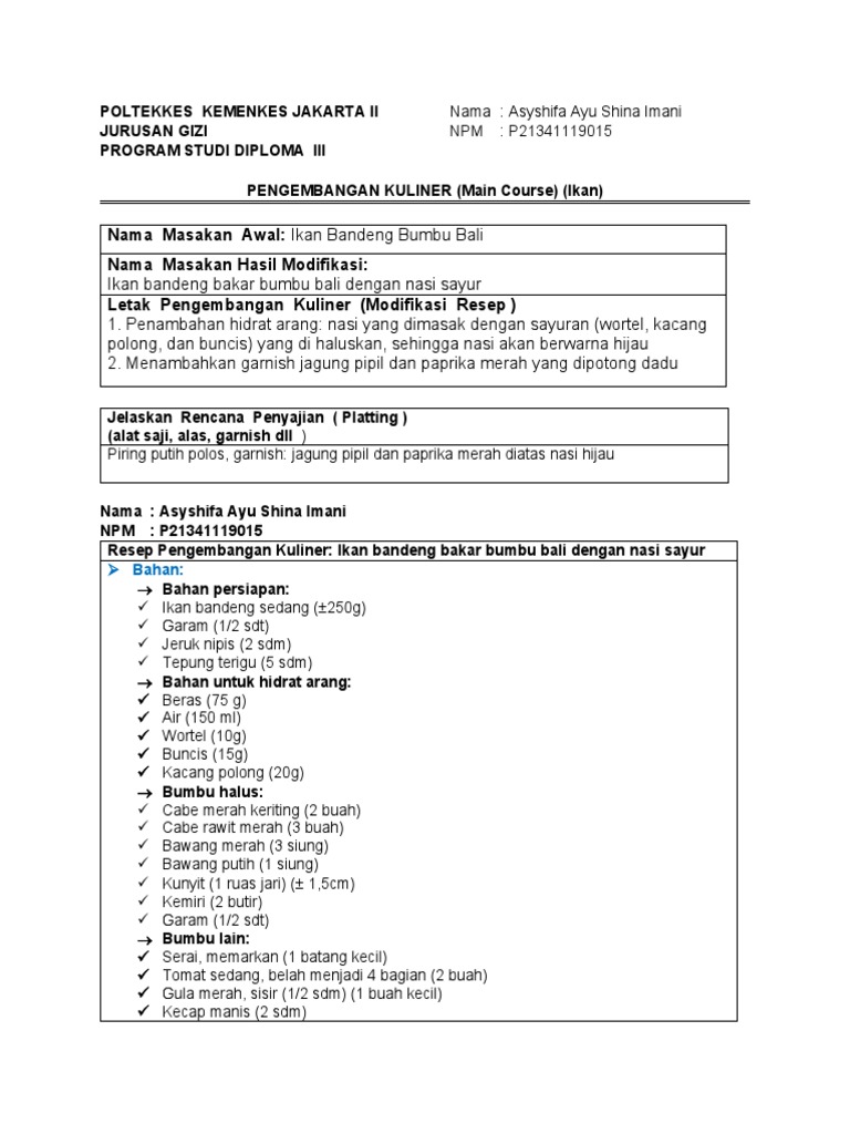 Resep Main Course Ikan PDF