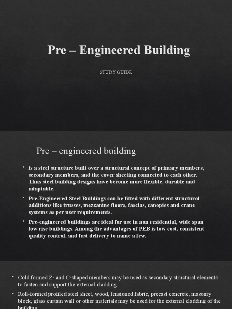 Overview Of Pre Engineered Buildings Pdf Building Materials Building