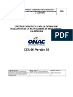 Criterios Incertidumbre en Calibracion Onac