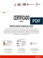 Certificado de Dévora Sandra Cangahuala Boza