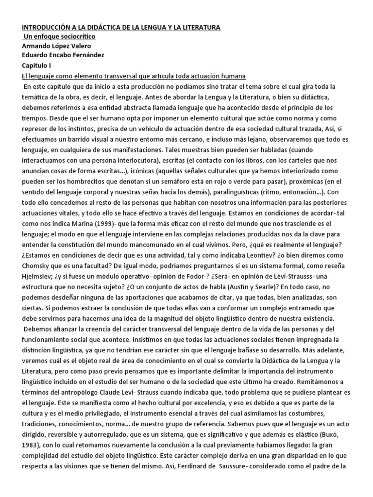 Didáctica del Lenguaje y Literatura | PDF | Lingüística | Habla