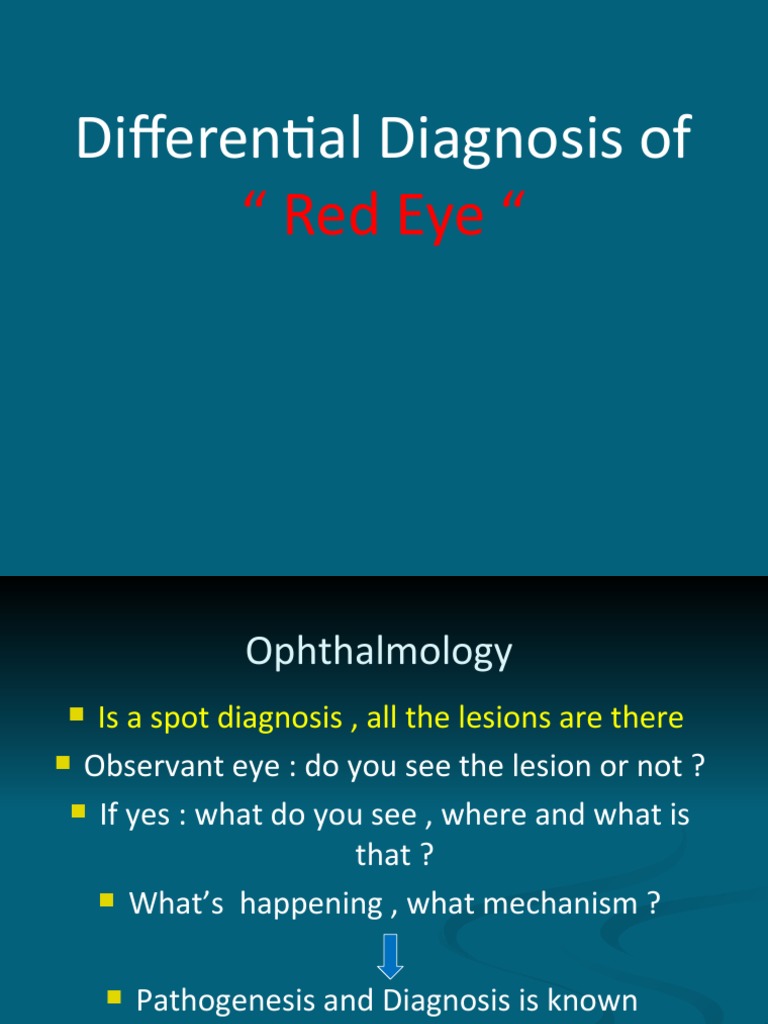 Differential Diagnosis of Red Eye PDF Diseases And Disorders