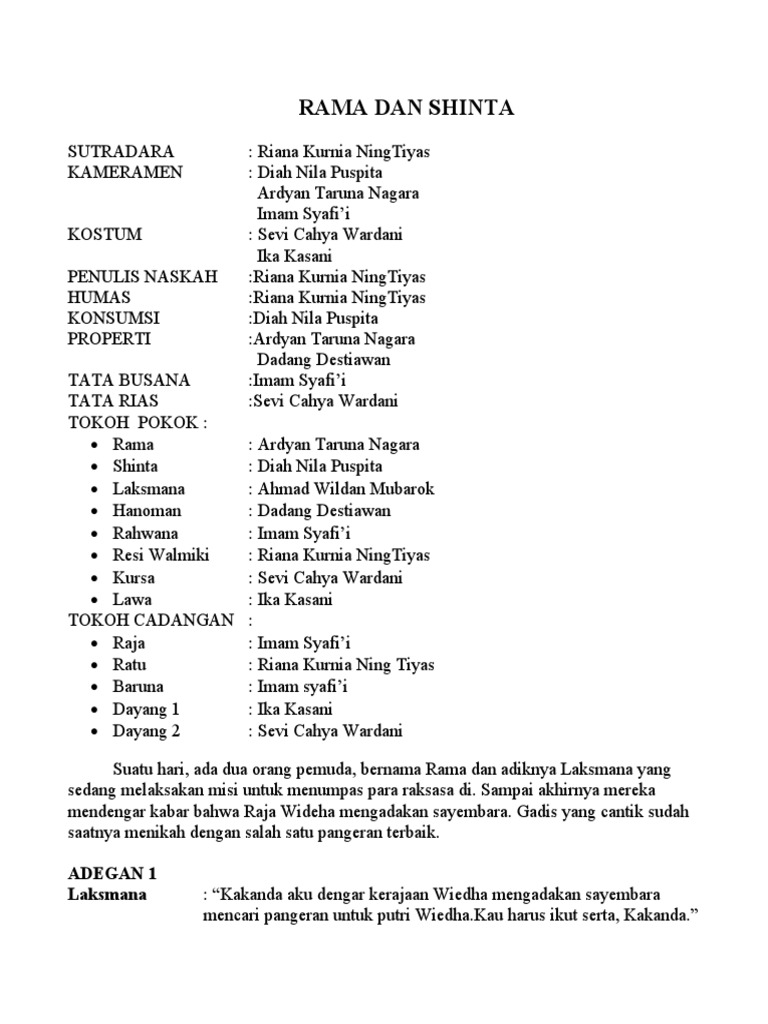 Drama Rama dan Shinta Bahasa Jawa | PDF