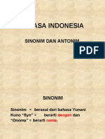 Bahasa Indonesia Sinonim Dan Antonim