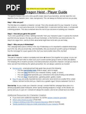 Copy of Waterdeep Dragon Heist - Player Guide