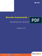 Remote Assessments - Online: Examinee Dos and Don'ts