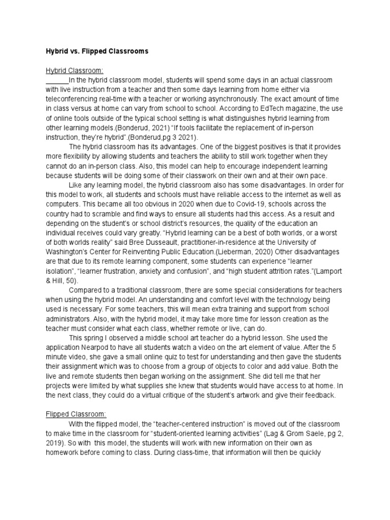 Hybrid Vs Flipped Classrooms | PDF | Classroom | Teachers