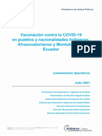 Lineamientos para La Vacunacion Contra La COVID 19 A Pueblos y Nacionalidades Julio2021