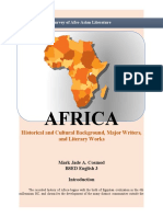 Africa: Historical and Cultural Background, Major Writers, and Literary Works
