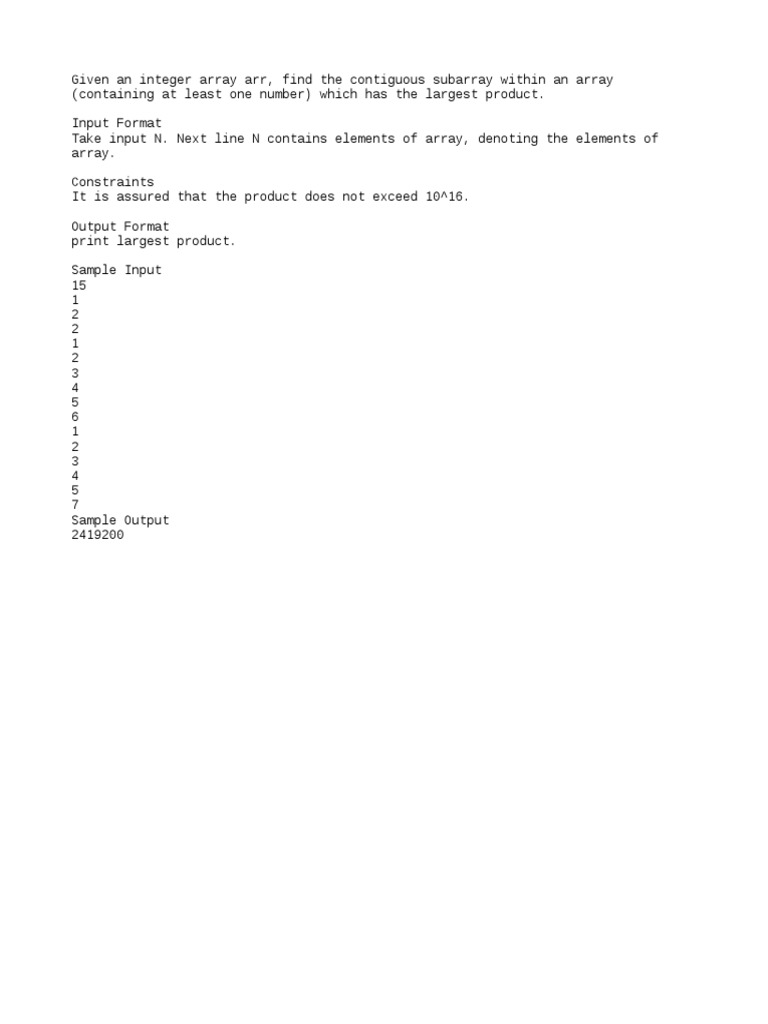 Maximum Product Subarray | PDF | Teaching Methods & Materials