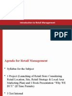 Introduction to Retail Management Agenda and Syllabus