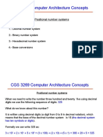 CGS 3269 Computer Architecture Concepts: Positional Number Systems