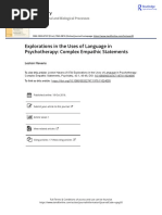 Explorations in the Uses of Language in Psychotherapy Complex Empathic Statements