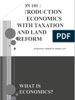 To Economics With Taxation and Land Reform: ECON 101