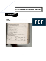 Lesson 3: Accounting For Merchandising Business: Post - Test