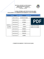 Cronograma para Entrega de Textos Escolares Faltantes y Cuadernos de Trabajo A Los Docentes