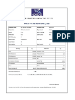 Orion Elevators Contracting PVT LTD: Payslip For The Month of May 2021