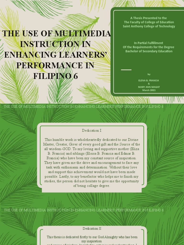 Enhancing Filipino Learning with Multimedia | PDF | Educational ...