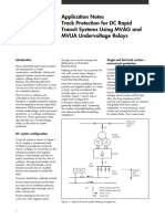 Application Notes for DC Rapid Transit Systems Using MVAG and MVUA Undervoltage Relays