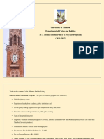 University of Mumbai Department of Civics and Politics M A (Hons.) Public Policy (Two Year Program) (2021-2022)