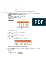 Problem Set 11: Numerical Difference EXERCISE 7. Solve The Following Problems Using Numerical Differentiation Approximation