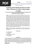 Analyzing and Predicting The Success of Box Office Collection of A Movie Using Machine Learning