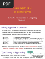 Data Types in C (A Deeper Dive) : ESC101: Fundamentals of Computing Nisheeth