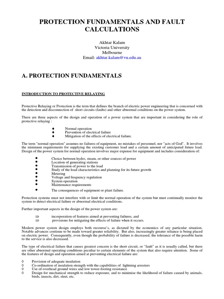 Protection Fundamentals in Power Systems | PDF | Electrical Impedance ...