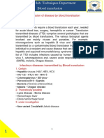 Transmission of Infectious Diseases Through Blood Transfusion