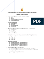 Biopharmaceutics and Pharmacokinetics (Sem VIII CBSGS) Question Bank Mock Test