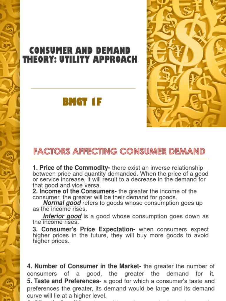 Factors Influencing Consumer Demand | PDF | Utility | Demand