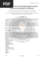 A Study On Investors Behaviour Over Investment Options