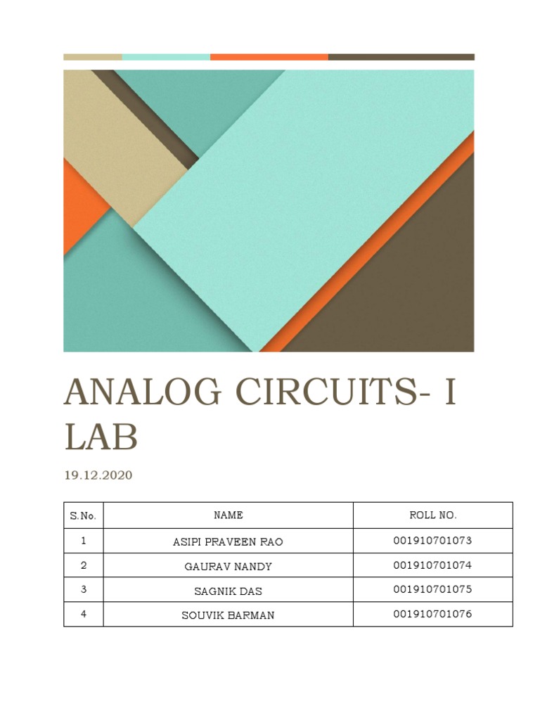 Analog Circuits-I LAB | PDF | Rectifier | Capacitor