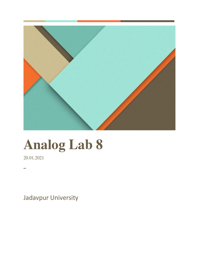 Analog Lab 8 Jadavpur University PDF Operational Amplifier