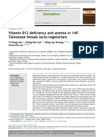 Vitamin B12 Deficiency and Anemia in 140 Taiwanese Female Lacto-Vegetarians