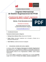 IV Congreso Internacional de Gestión Organizacional - ACTITUD - Convocatoria Papers - 2021 - IV Congreso Internacional - Univ. Autónoma de Chile