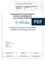 Management System Formats Manual (Environment) (As Per ISO/IEC 17025:2005)