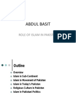 Abdul Basit: Role of Islam in Pakistan