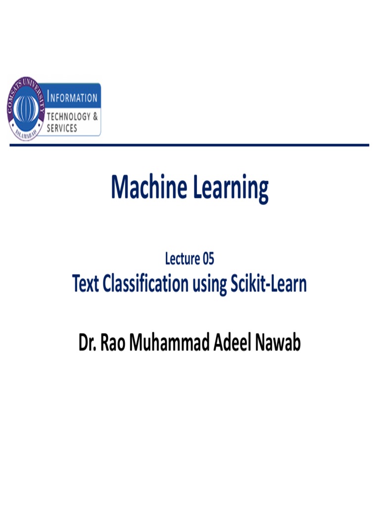 Machine Learning Lecture 05: A Step-by-Step Guide to Text ...