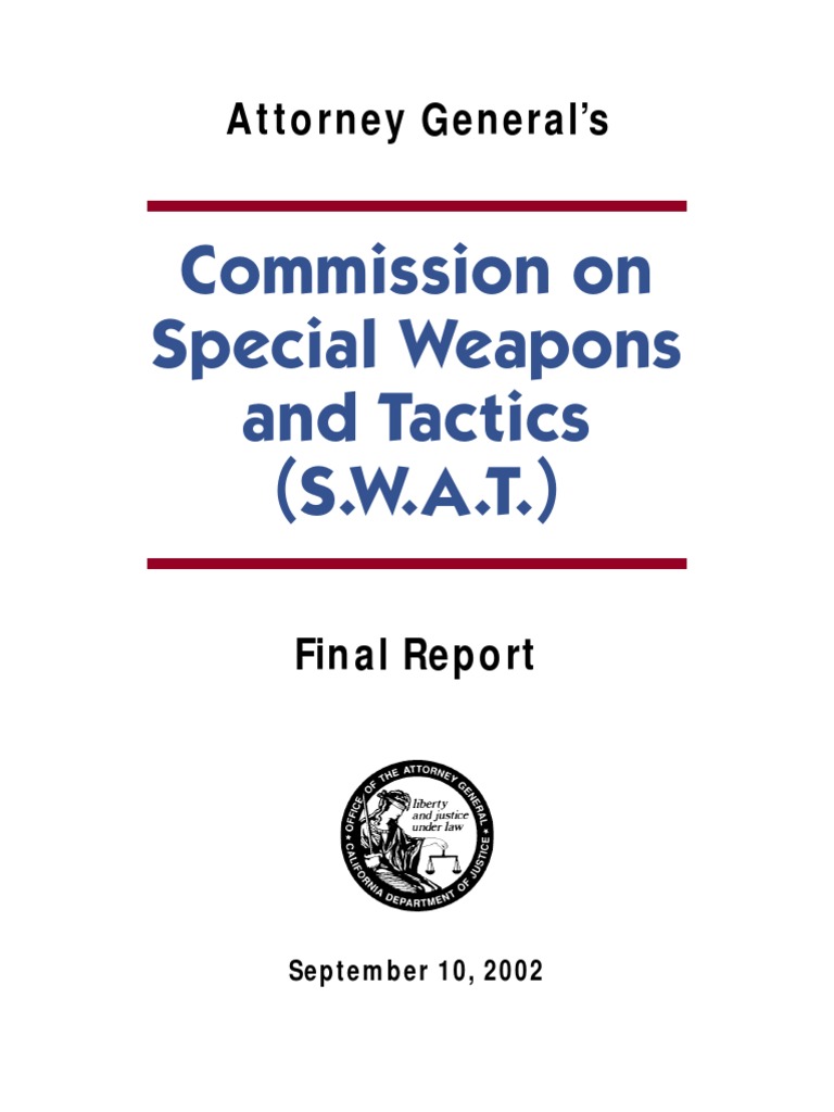 California SWAT Commission Final Report | PDF | Swat | Police Officer
