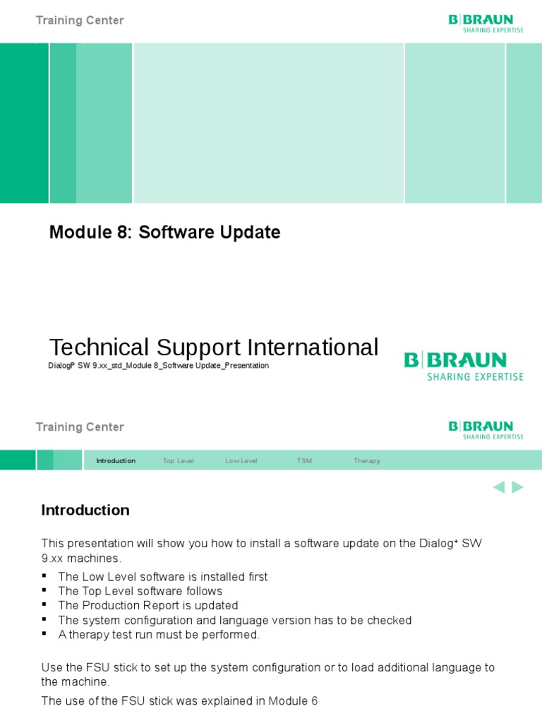 Technical Support International Module 8 Software Update PDF
