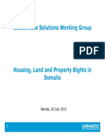 Housing, Land and Property Rights in Somalia - Sustainable Solutions UN-Habitat 2013