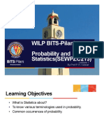 WILP BITS-Pilani Probability and Statistics (SEWPZC213)