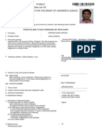 "FORM 2" (See Rule 10) Form of Application For The Grant of Learner'S Licence