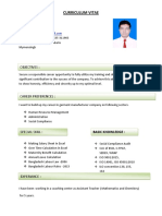 CV for HR and Compliance Roles