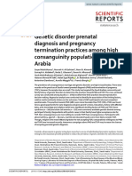Genetic Disorder Prenatal Diagnosis and Pregnancy Termination Practices Among High Consanguinity Population, Saudi Arabia