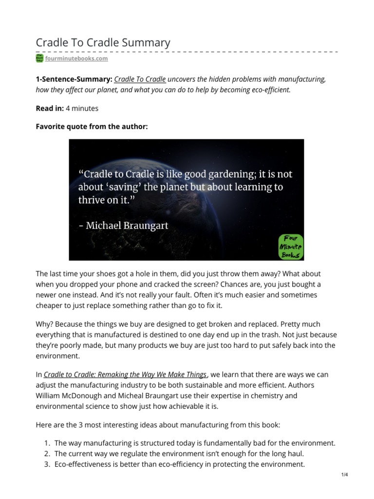 1SentenceSummary Cradle To Cradle Uncovers The Hidden Problems With