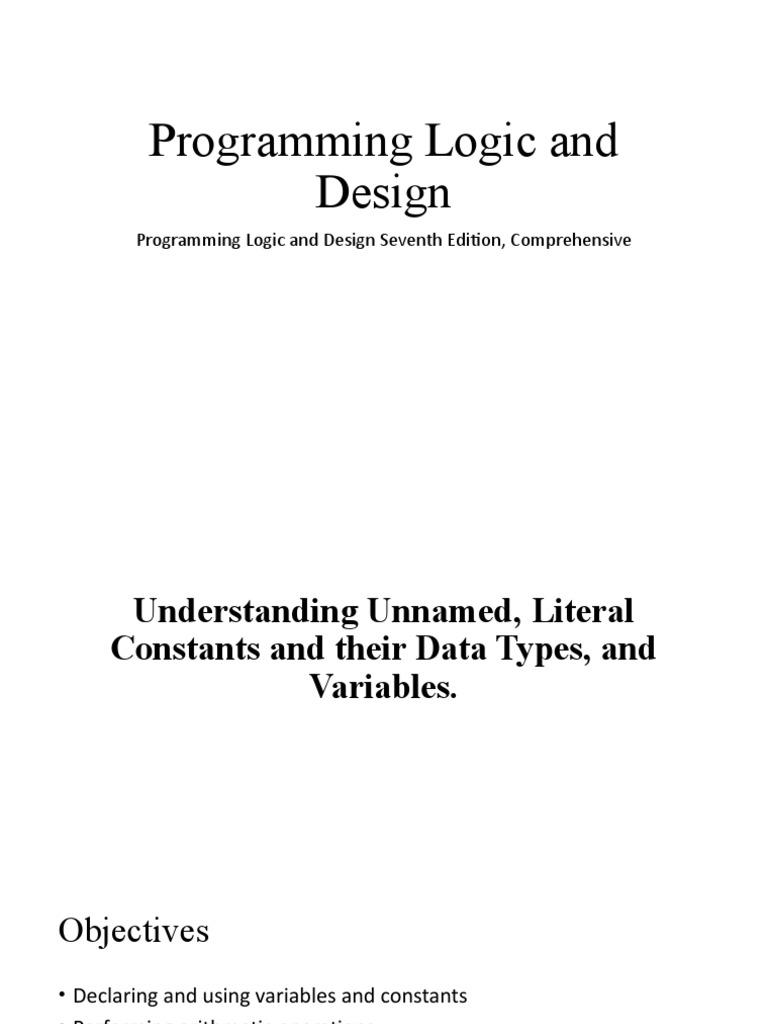 002 Programming Logic and Design | PDF | Variable (Computer Science ...