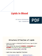 Lipids in Blood: by - Alaa Alkhalidiy Msc. Chemistry