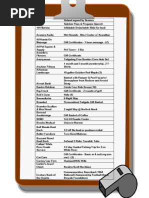 Auction Items List